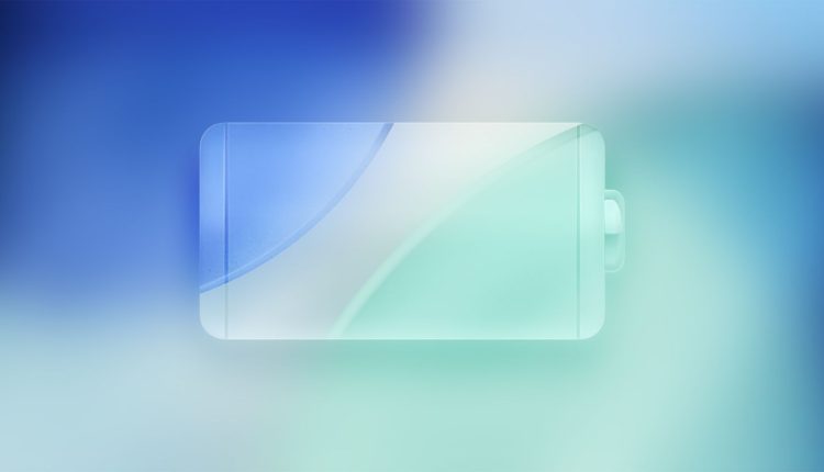 لوگوی شیشه‌ای باتری iOS 26