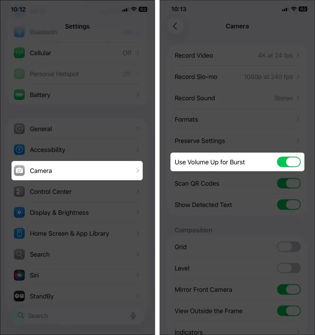 عکاسی پیاپی با آیفون