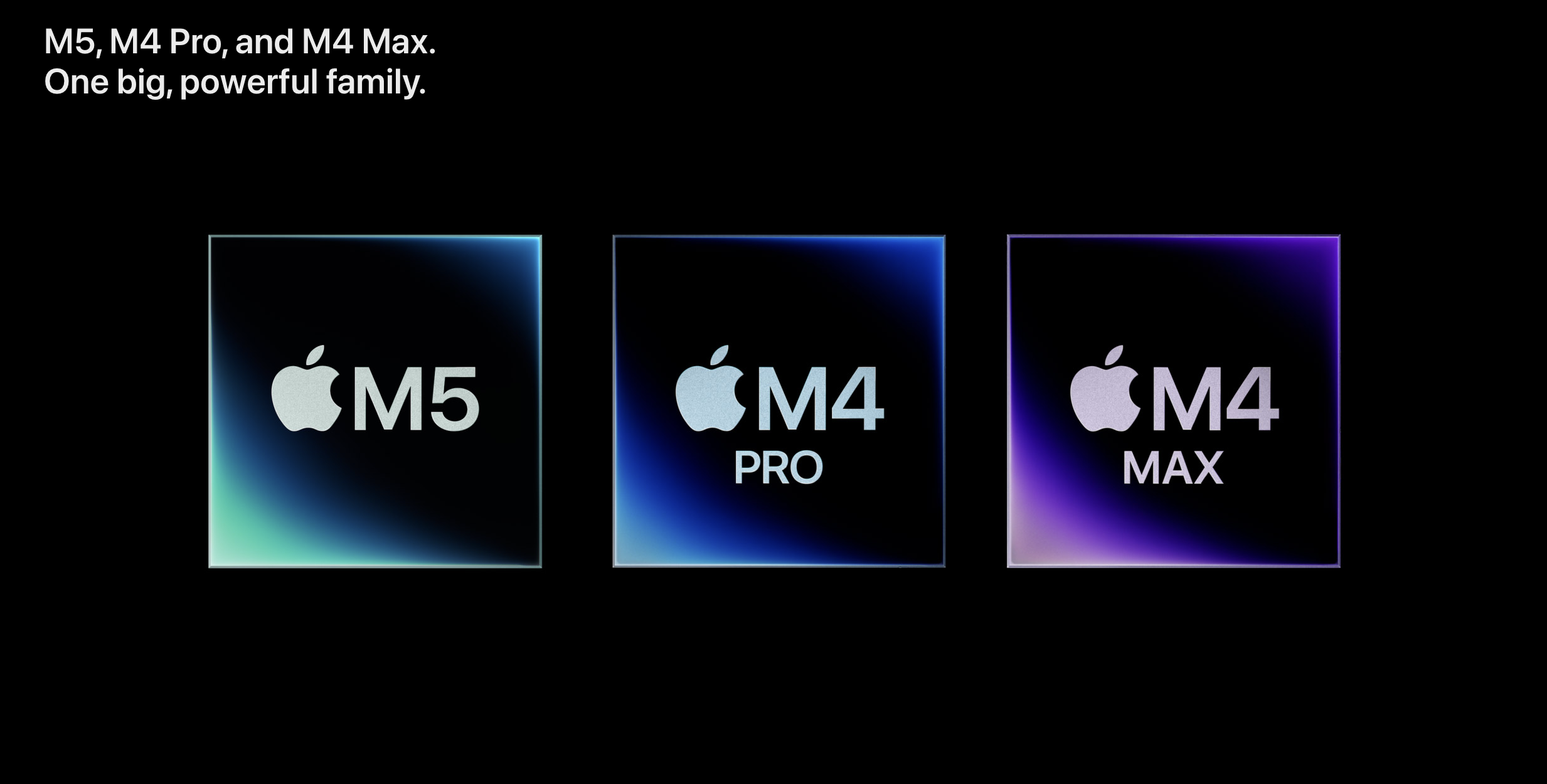 M5 در کنار M4 Pro و M4 Max