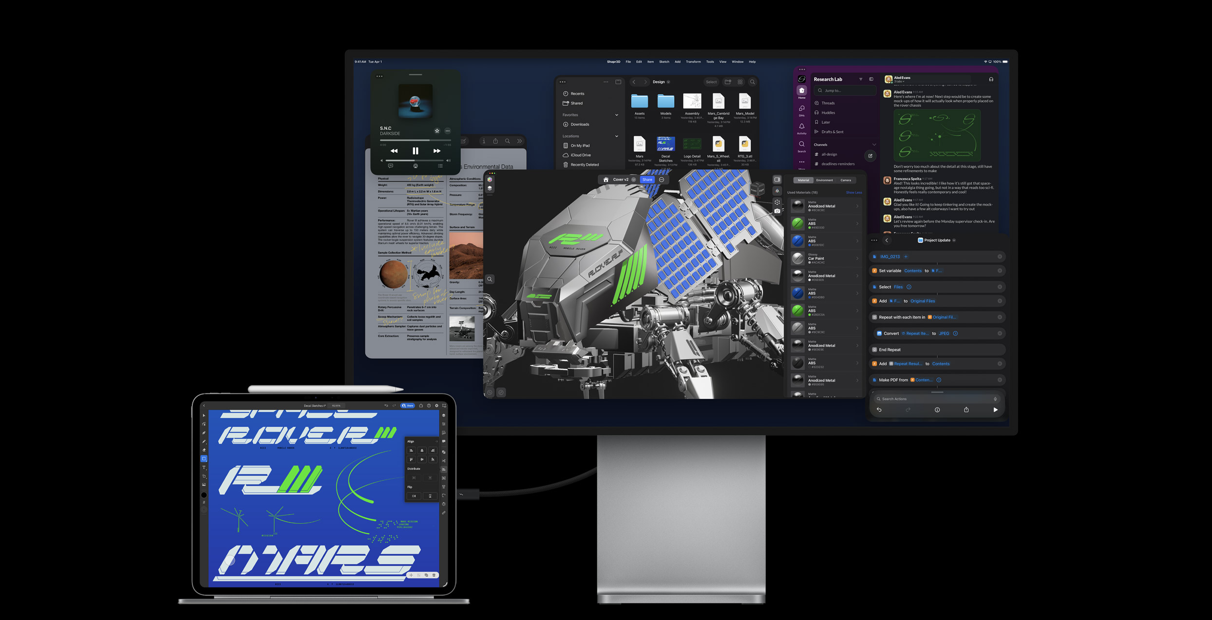 اتصال آیپد پرو M5 به مانیتور استودیو دیسپلی اپل