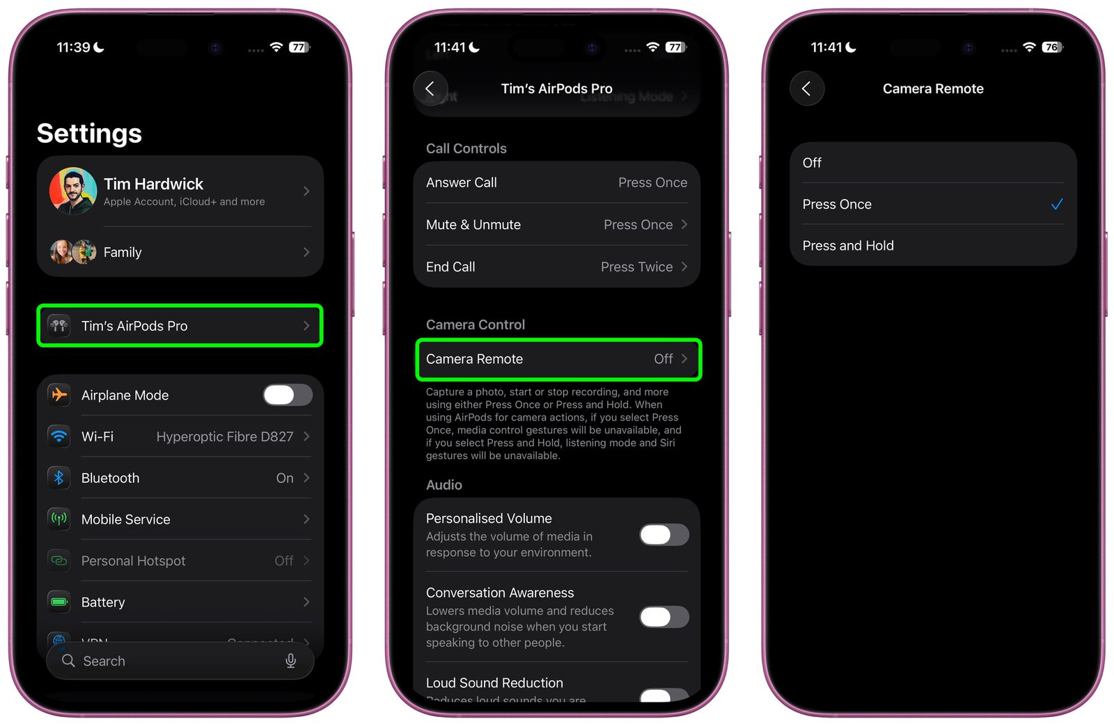 ریموت کنترل دوربین آیفون با ایرپاد