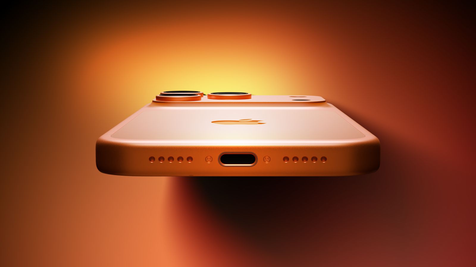 پورت تایپ سی آیفون ۱۷ پرو نارنجی