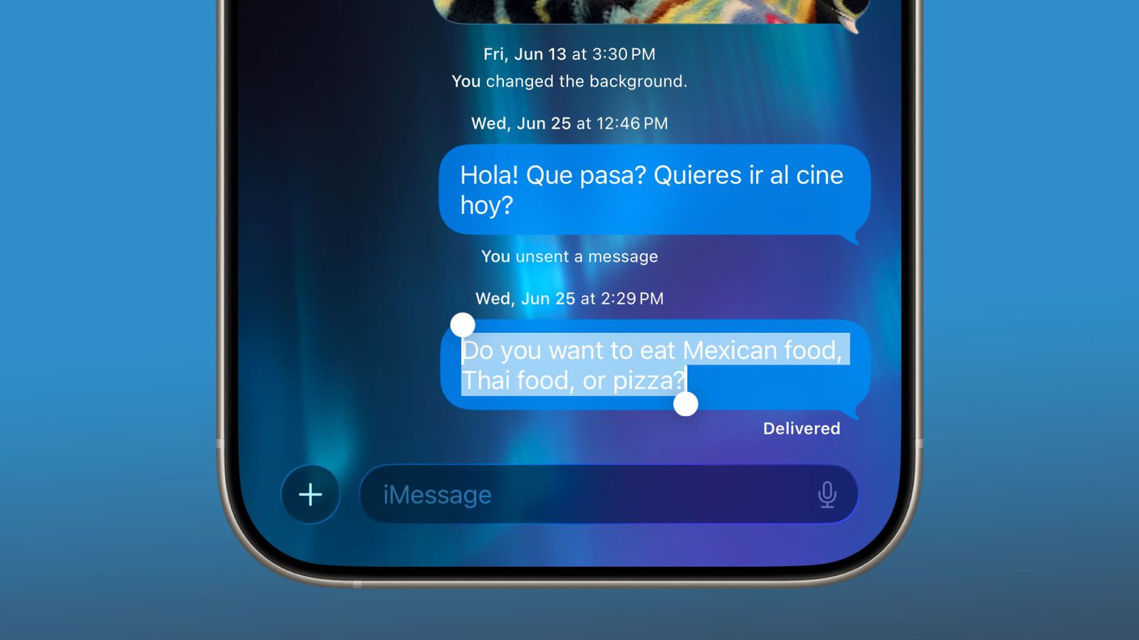 کپی انتخابی متن پیام در آیفون