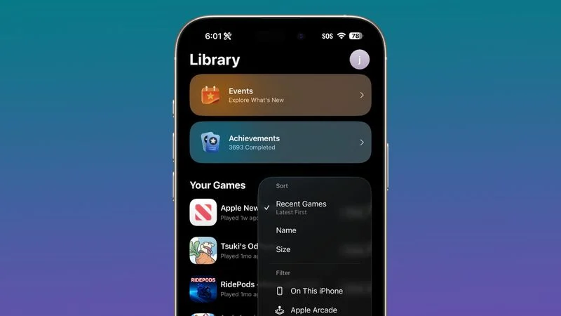 آی او اس ۲۶.۲ - برنامه بازی‌ها