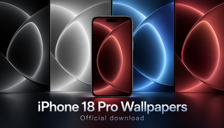 والپیپرهای رسمی iPhone 18 Pro و iPhone 18 Pro Max در رنگ‌های مشکی، نقره‌ای، گلیشر و شرابی