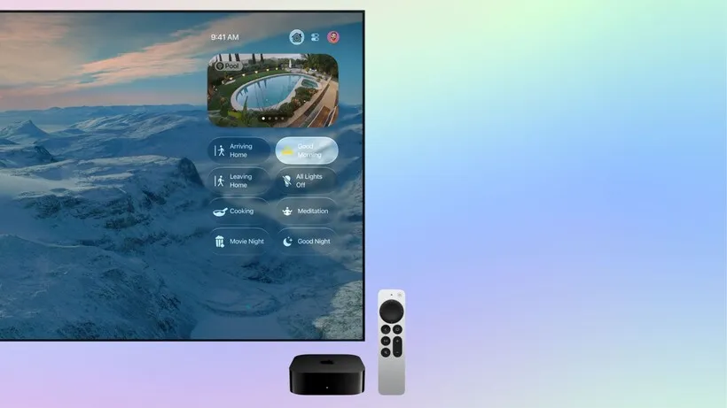 کنترل تجهیزات خانه هوشمند Apple Home روی صفحه Apple TV 4K