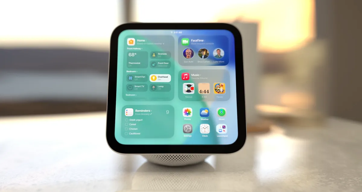 صفحه اصلی و ویجت‌های تعاملی نمایشگر هوشمند HomeView اپل